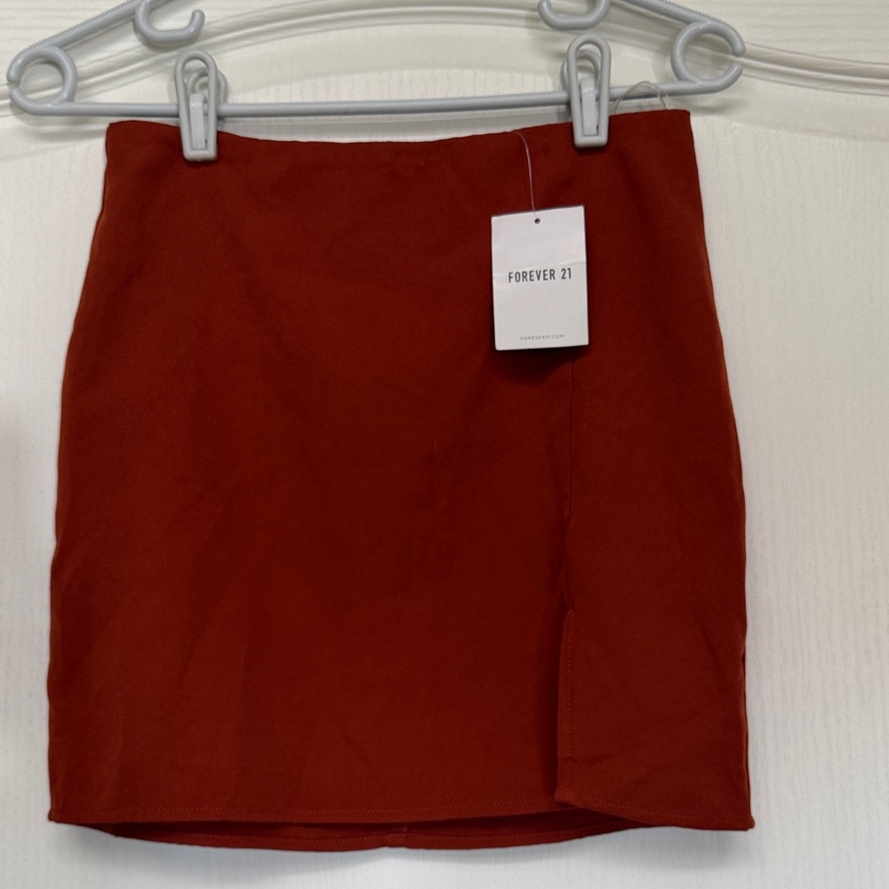 Forever 21 Bold Rust Mini Skirt Sz Small New With Tag